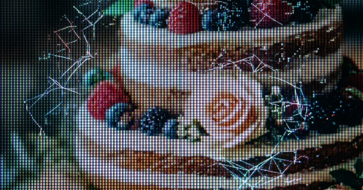 Digitales Wasserzeichen visualisiert in einem abstrakten Bild